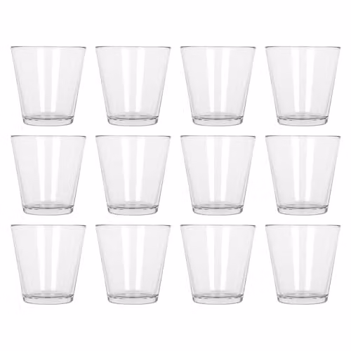 Argon Tableware Set of 12 Transparent Glass Water Tumblers, 250ml
