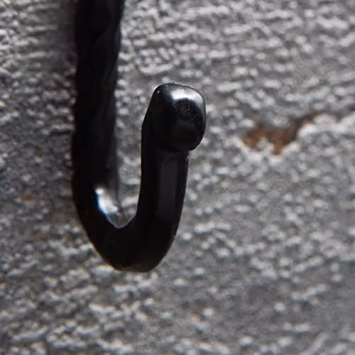 Hammer and Tongs Matt Black Powder-Coated Iron Twisted Nail Hook, Pack of 10, W: 0.5 cm, H: 4 cm – 5