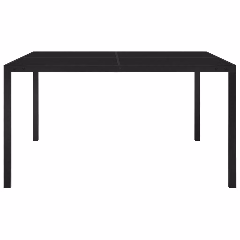 Berkfield Home Modern Garden Table in Black Steel and Glass, W/D/H: 130 x 130 x 72 cm – 2