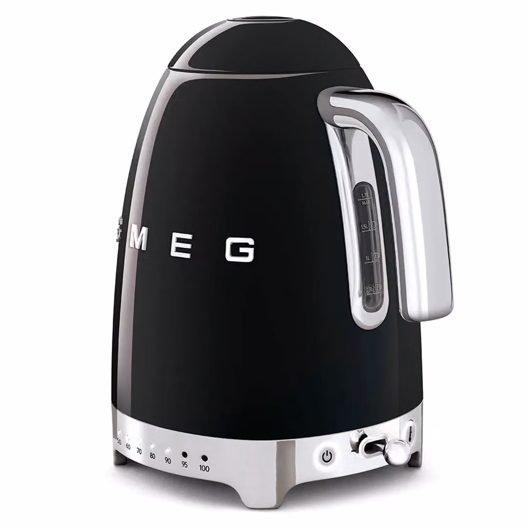 Smeg KLF04 50s Retro Kettle with Temperature Selector, 1.7 l, Black – 2
