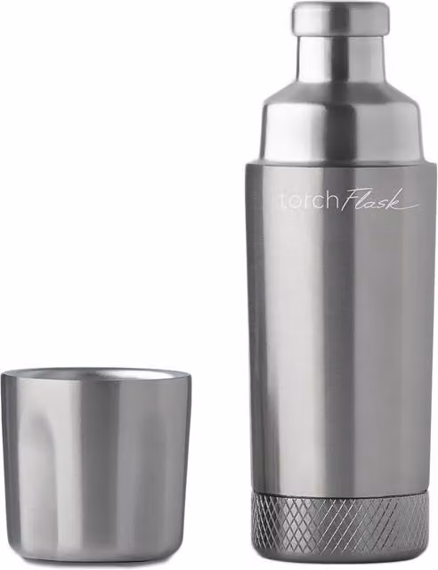 High Camp Flasks Torch Hip Flask in Silver, 177.44 ml