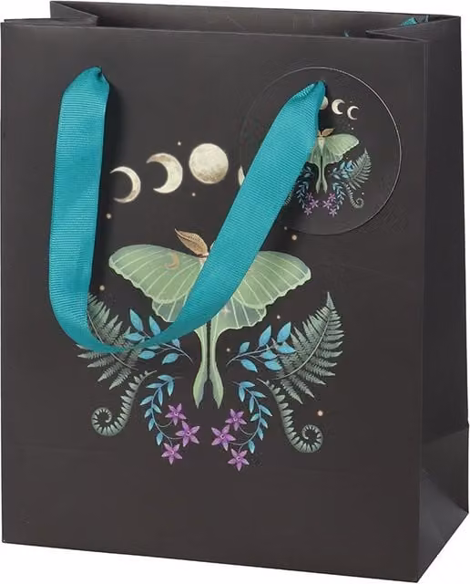 Kingsbury Gifts Luna Moth Dark Forest Medium Paper Gift Bag