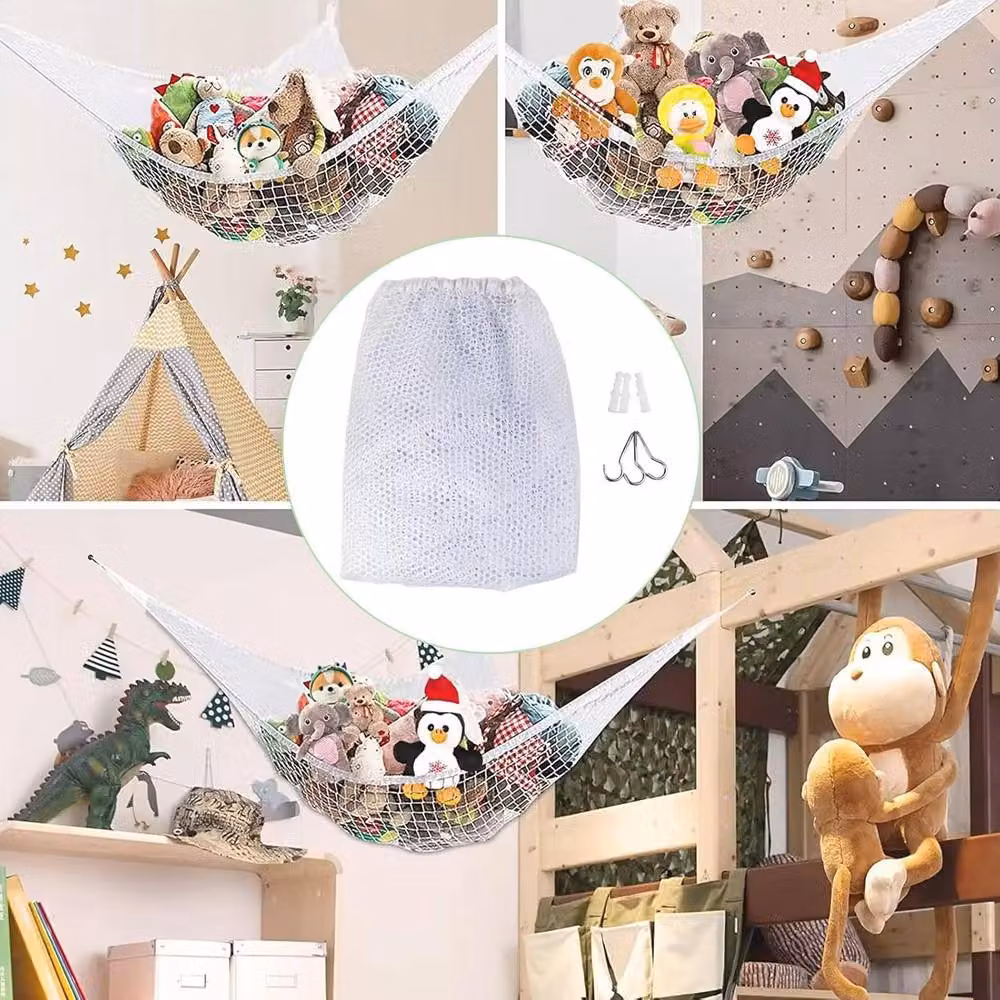 ATEK 2 Pack White Toy Hammock for Stuffed Animal Storage – 3