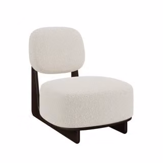 Dome Deco TATE Armchair in Orange and White Fabric