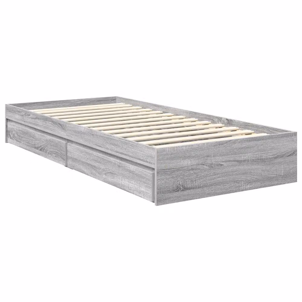 Berkfield Home Grey Sonoma Storage Bed with Drawer in Engineered Wood W/D/H: 90 x 190 cm – 2