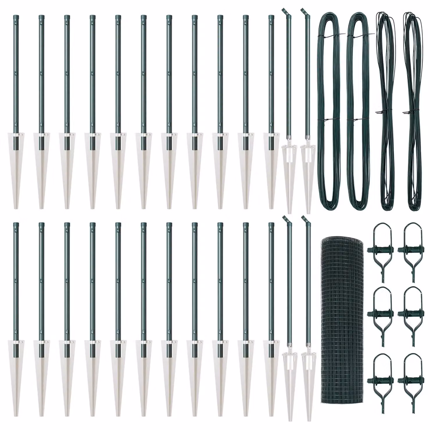 Berkfield Home Green Steel Welded Wire Fence with 13 In-Ground Spike Posts, W: 0.5 m, L: 50 m – 2