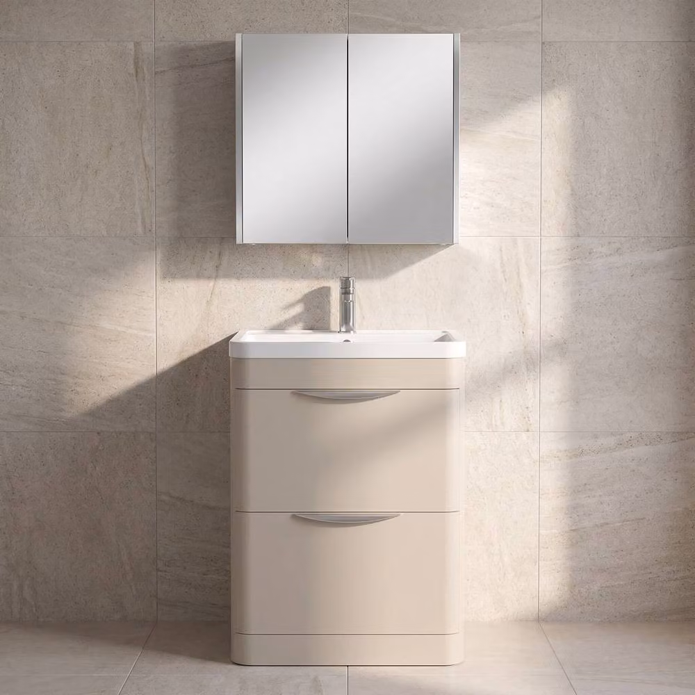 Balterley Aldershawe 2 Freestanding Bathroom Vanity Unit with Polymarble Basin in Pebble Grey – 2