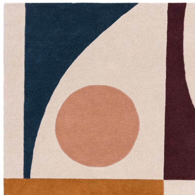 The Rug Shop UK Handmade Wool Modern Abstract Area Rug, Multicolour, W: 200 cm, D: 290 cm