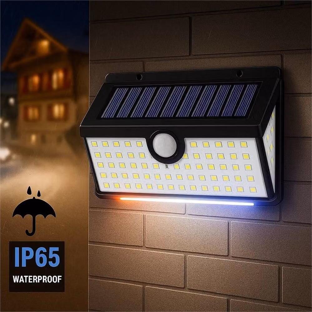 SPETLEK 2-Pack Solar LED Garden Path Lights with Motion Sensor, Multicolour RGB, Black – 5
