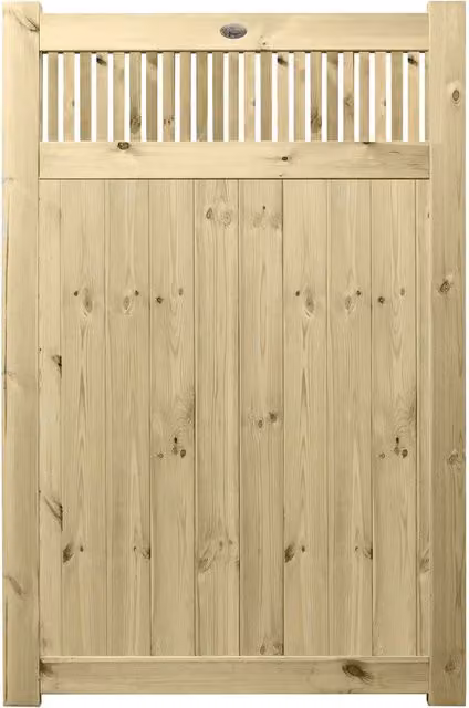 Premier Garden Supplies URBAN Interlocked Tongue Groove Pressure Treated Garden Gate with Tuscany Trellis Top, W: 120 cm, H: 180 cm