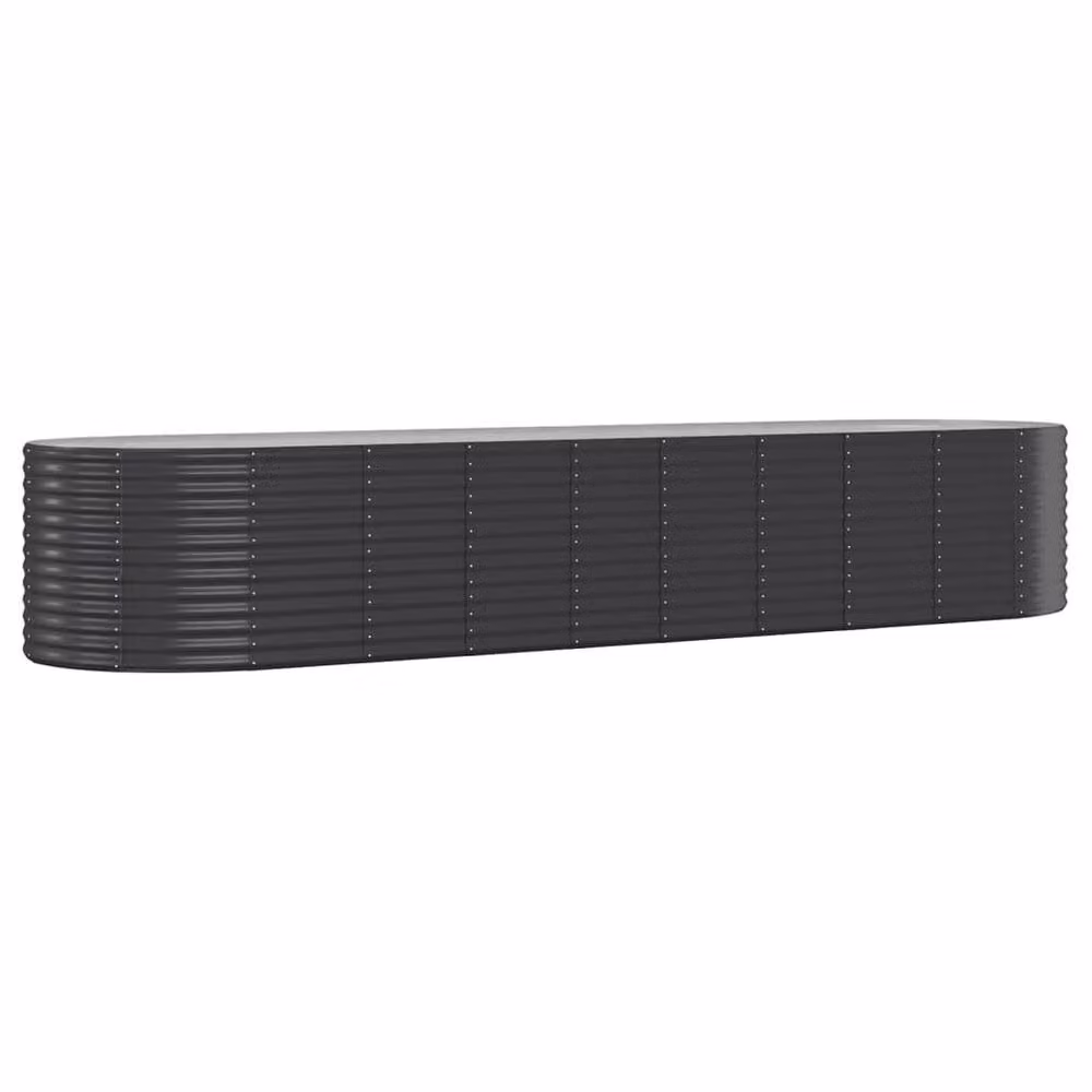 Berkfield Home Garden Powder-coated Steel Raised Bed in Anthracite Black, W/D/H: 396 x 100 x 68 cm – 2