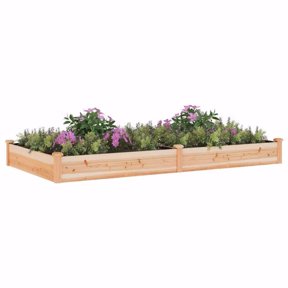 Berkfield Home Garden Raised Bed with Liner in Light Brown Solid Wood, W: 240 cm, D: 120 cm, H: 25 cm – 3