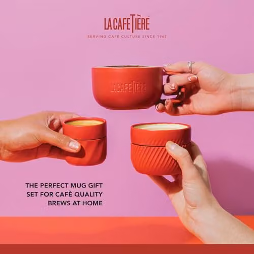 La Cafetiere 3pc Family Mug Set, Red, 380ml, 200ml and 100ml – 4