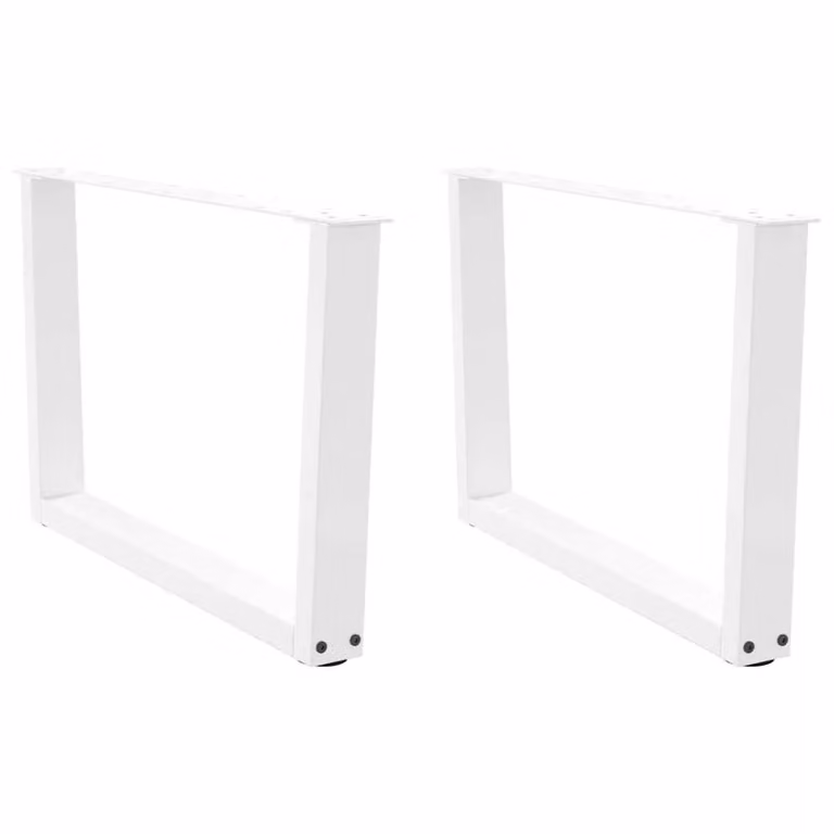 Berkfield Home V-Shape Dining Table Legs, 2 Piece Steel Set, White, H: 70 cm, W: 42-43.3 cm
