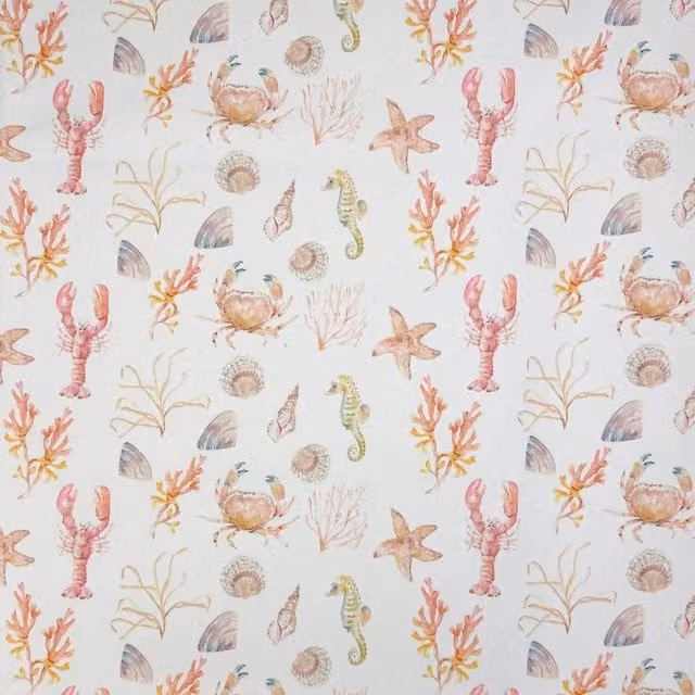Terrys Sealife UV Resistant Outdoor Fabric in Coral Multicolour