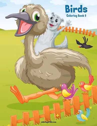 Birds Coloring Book 9: Volume 9 Multicolour Childrens Paper Book by Createspace