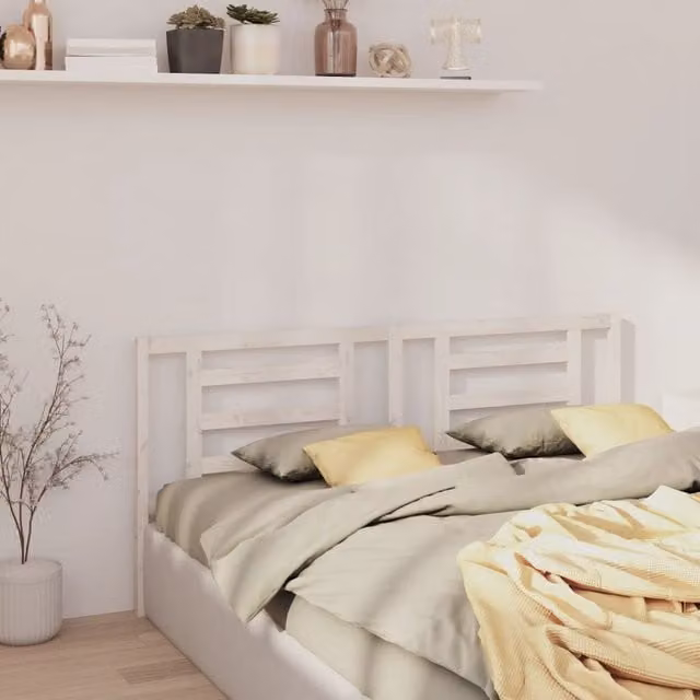 Berkfield Home White Solid Pine Wood Bed Headboard, W/D/H: 206 x 4 x 100 cm – 1