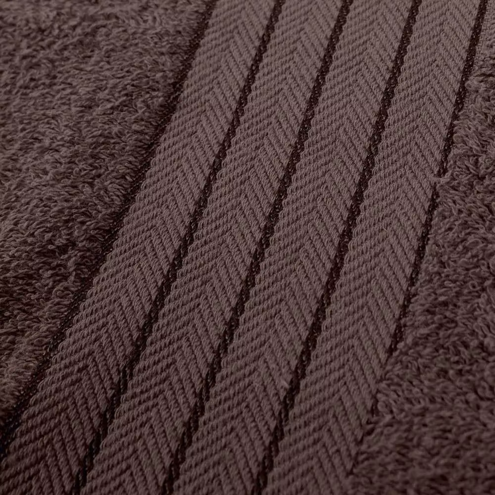OHS 10 Pack of Fluffy 100% Cotton Bath Sheets in Brown – 3
