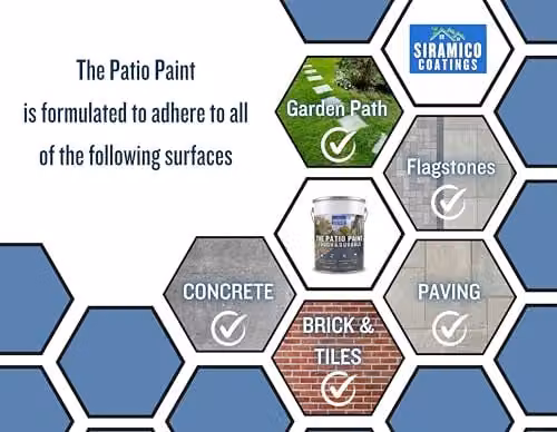 Siramico Coatings The Patio Paint in Light Grey, 5 Litre Water-Based UV Resistant Coating for Patios and Walkways – 7