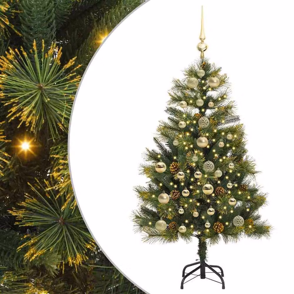 Berkfield Home Artificial Hinged Christmas Tree with Cones, Green, Height: 150 cm – 2