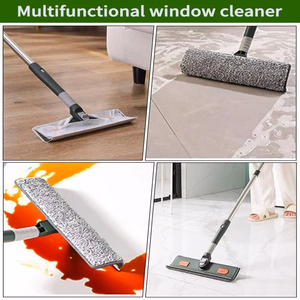 FLAVORA Silver Telescopic Window Squeegee with Scraper and Microfibre Cloth – 5
