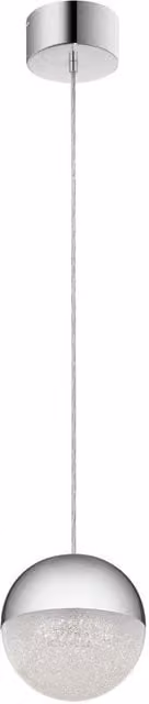 Netlighting Kichler Moonlit Integrated LED Spherical Pendant Ceiling Light in Polished Chrome and Grey with 3000K Warm White Light