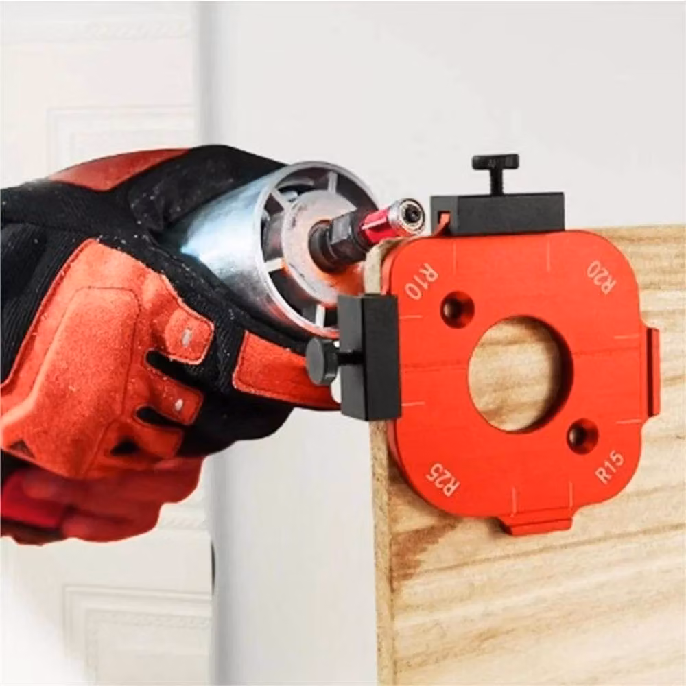 Kelvenix 2-Piece 4-in-1 Aluminum Alloy Woodworking Corner Radius Router Jig in Red – 2