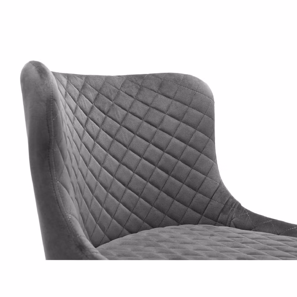 netfurniture Richmond Modern Upholstered Bar Stool with Metal Frame in Grey – 5