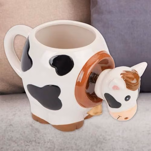 VFM e-Store Shaking Cow Wobble Mug, Multicolour, W: 11 cm, D: 10 cm – 6