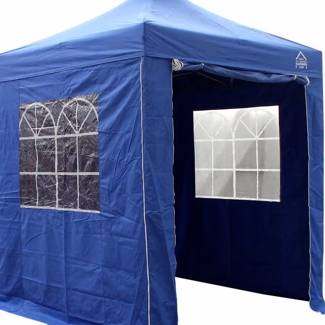 All Seasons Gazebos 2x2 Pop Up Gazebo with 4 Heavyweight Side Panels in Royal Blue