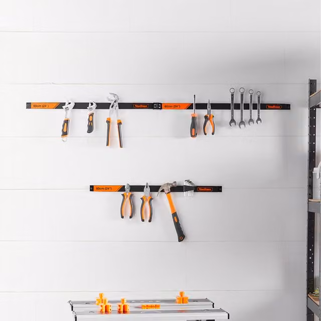 VonHaus Set of 3 Magnetic Tool Holders, Orange, 60 cm