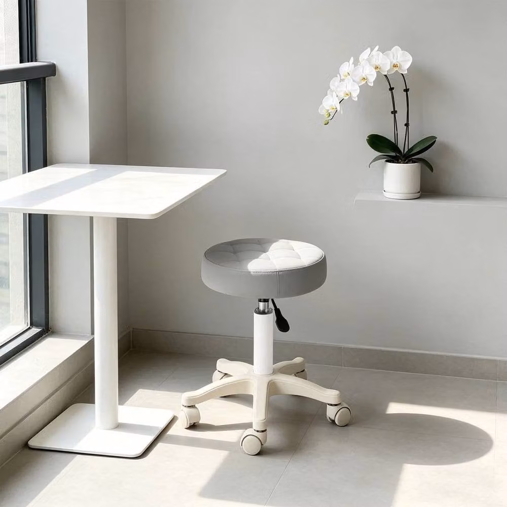 KORVIXA Height Adjustable Bar Stool in Grey with Castors – 3