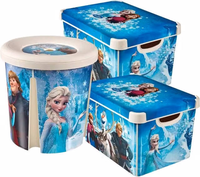 Curver Frozen Themed 3 Piece Storage Set with 22L Box and 45L Tub in Multicolour – 1