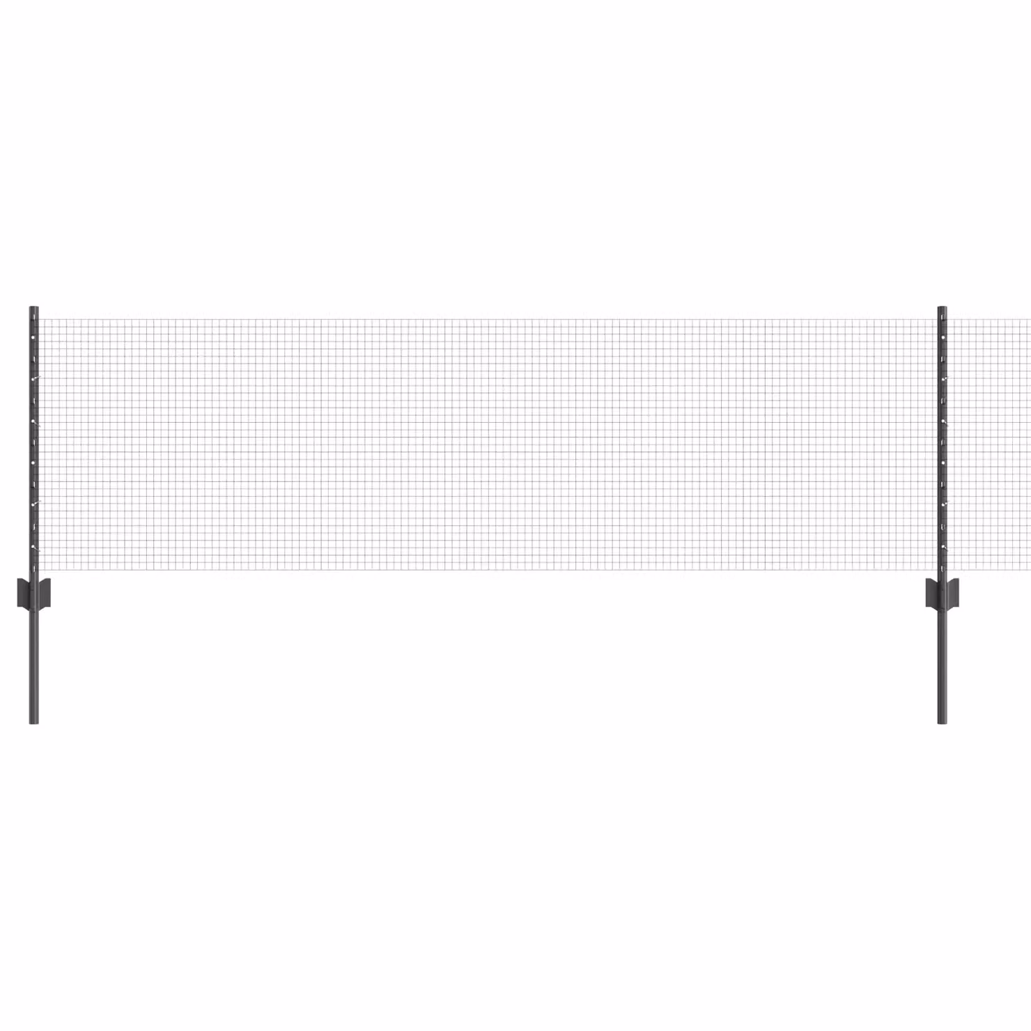 Berkfield Home Grey Powder-Coated Steel Welded Wire Fence with 11 U-Profile Posts, W: 0.6 m, L: 25 m – 2