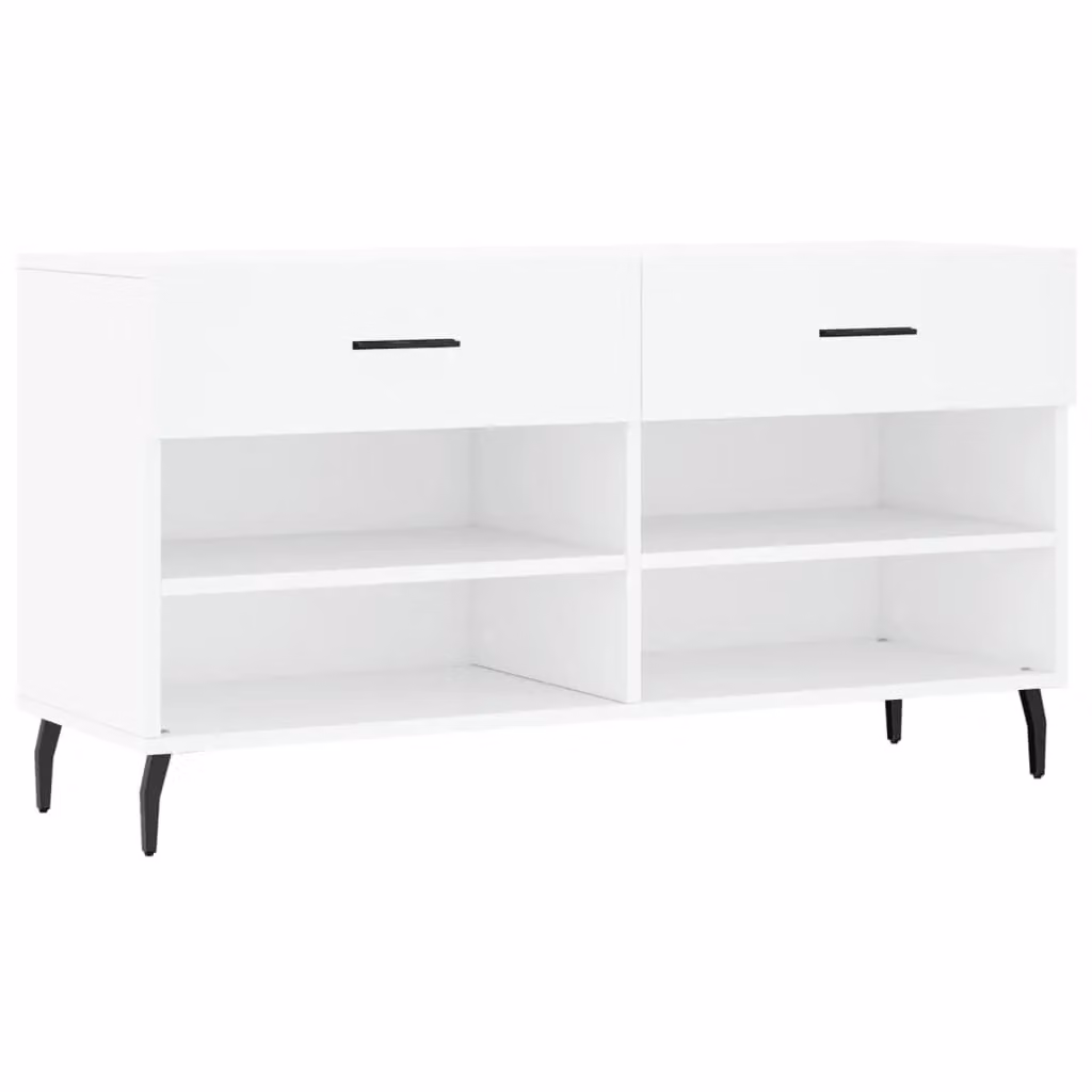 Berkfield Home White Shoe Bench W/D/H: 102 x 35 x 55 cm – 2