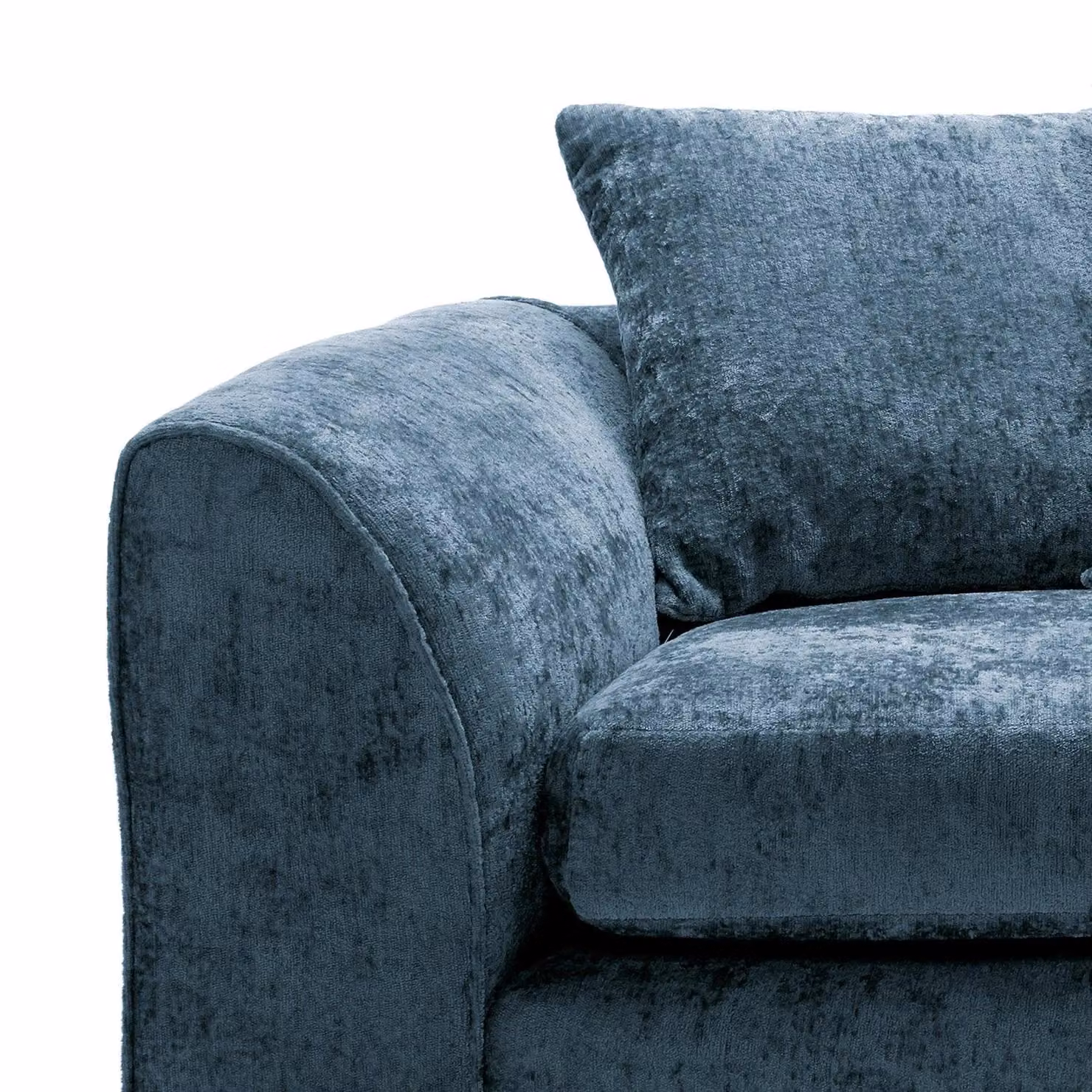 Abakus Direct Harriet 2 Seater Sofa in Blue Crushed Chenille Fabric – 3