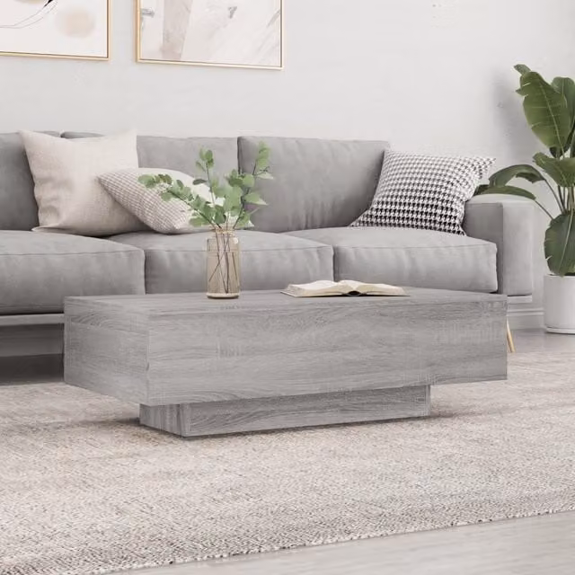 Berkfield Home Grey Sonoma Coffee Table in Engineered Wood W/D/H: 100 x 49.5 x 31 cm