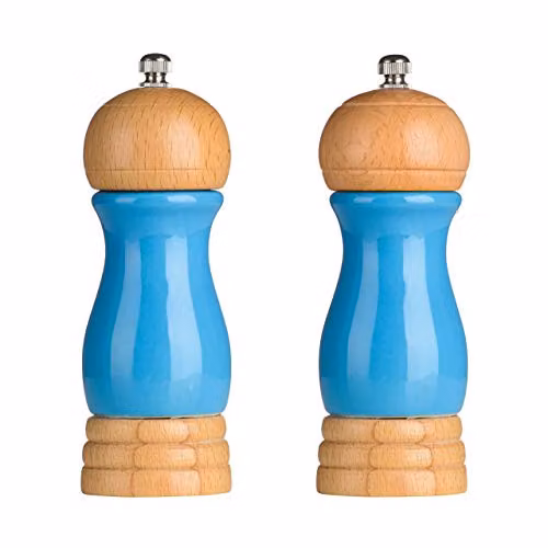 Orsina Natural Origins Blue Rubberwood Salt and Pepper Mill Set