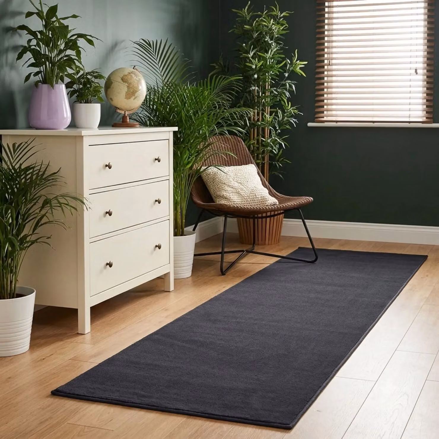 THE RUGS Maestro Collection Solid Design Grey Rectangular Rug W: 80 cm, L: 150 cm – 5