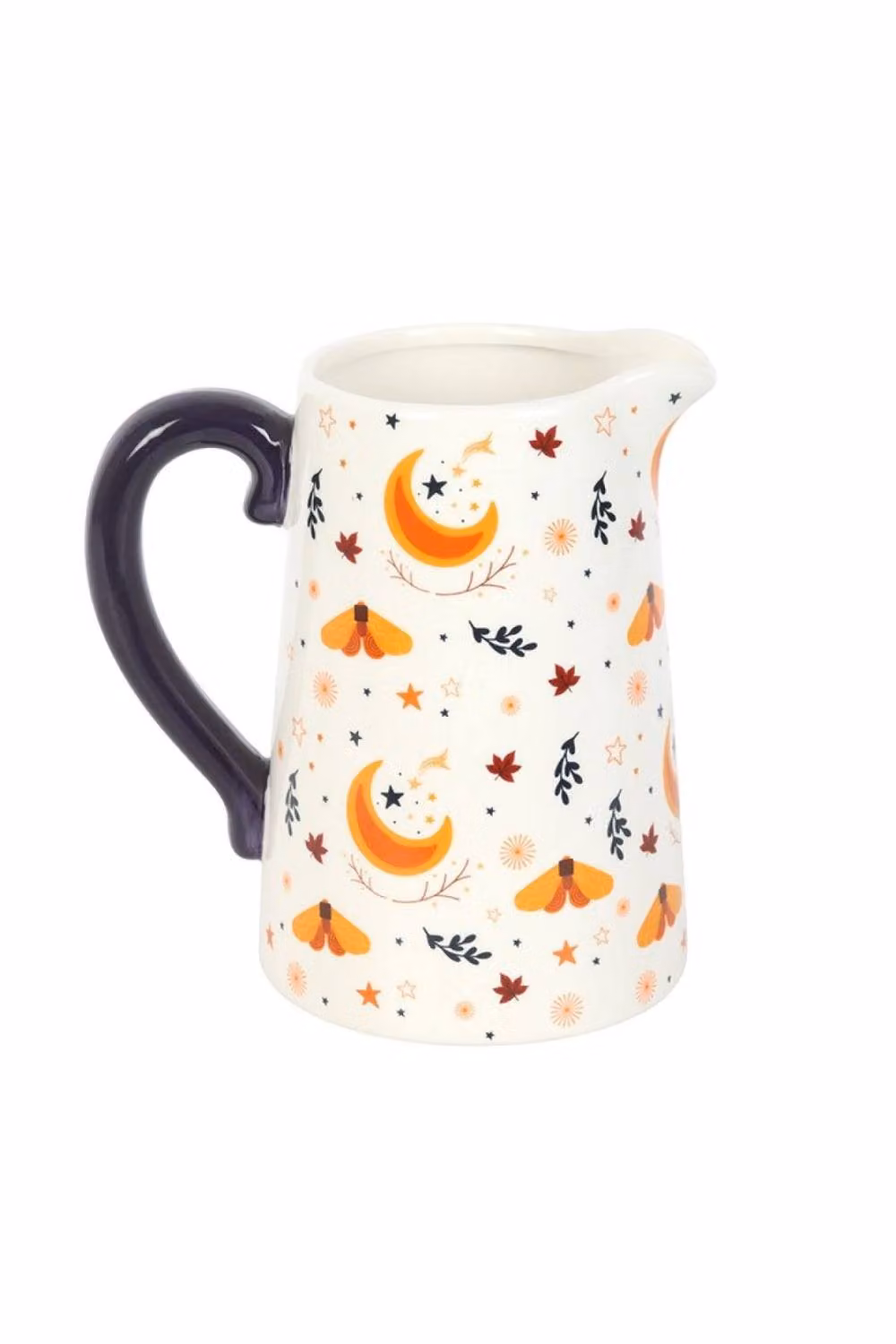 KDMD Autumn Harvest Moon Ceramic Floral Flower Jug in White and Gold – 2