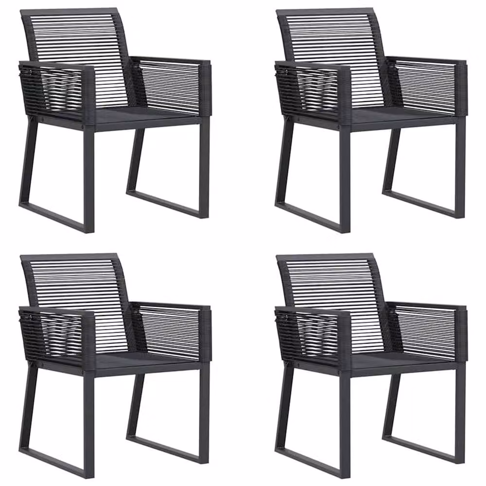 Berkfield Home Beautiful Garden Chairs, Set of 4, Black Poly Rattan and Metal – 3