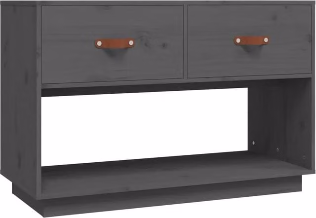 Berkfield Home Grey Rustic Solid Wood Pine TV Cabinet W/D/H: 90 x 40 x 60 cm – 1
