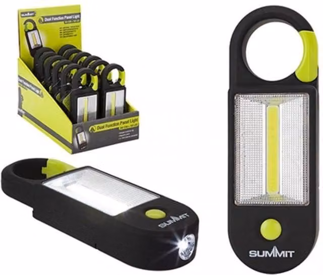 KDMD Summit 1W COB LED Integral Carabiner Floodlight, 2 Pack, Black