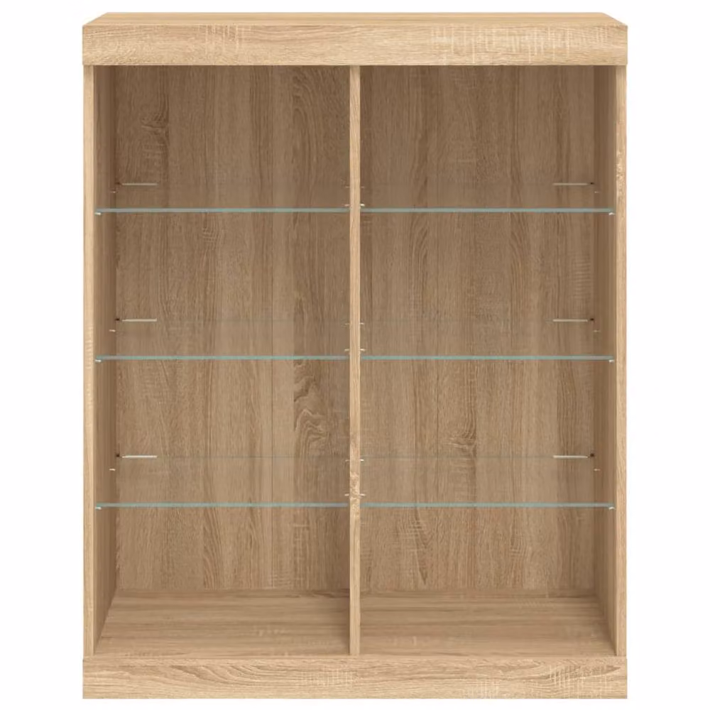 Berkfield Home Modern Sideboard with Integrated LED Lights in Sonoma Oak Brown, W/D/H: 81 x 37 x 100 cm – 4
