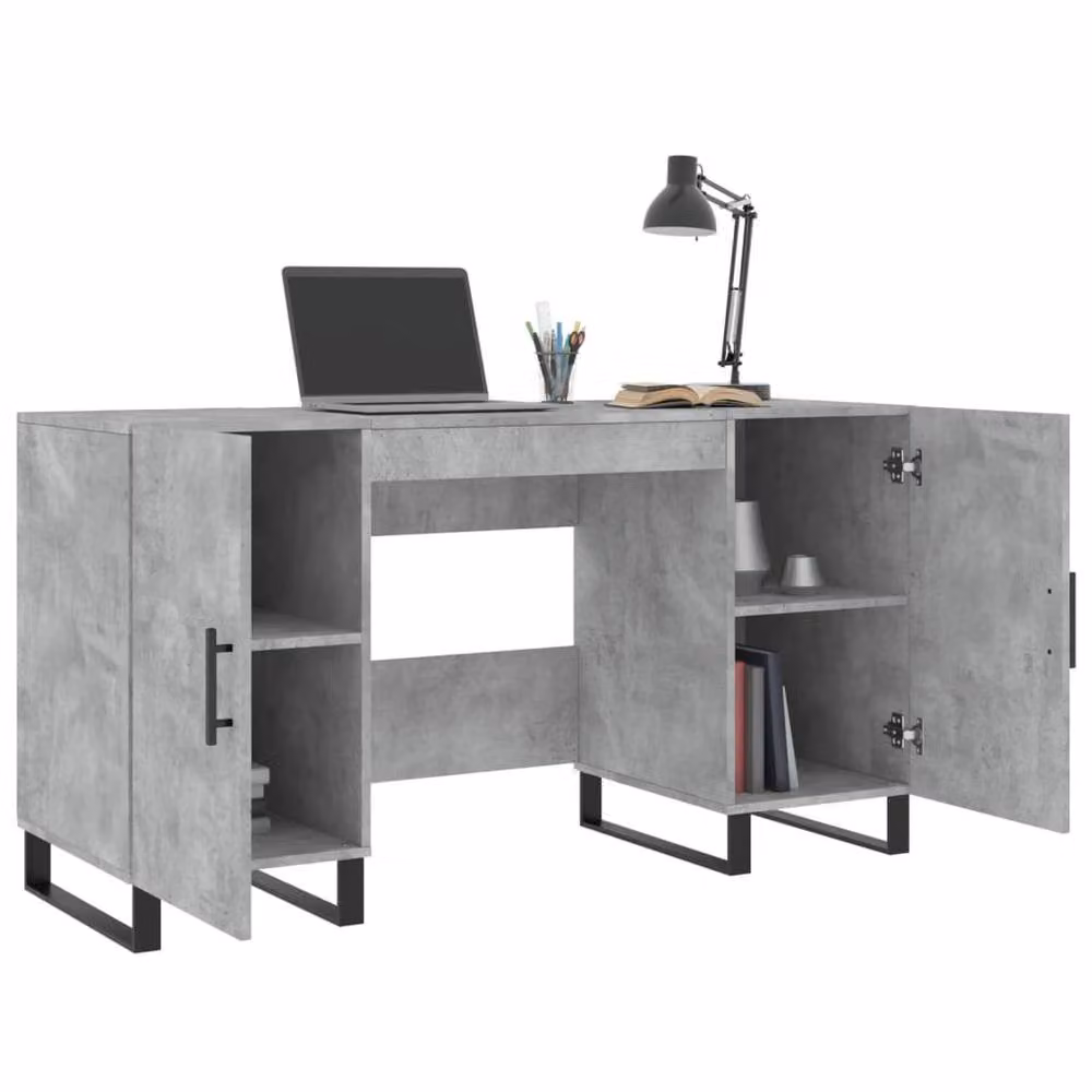 Berkfield Home Industrial Writing Desk in Grey, W/D/H: 140 x 50 x 75 cm – 3