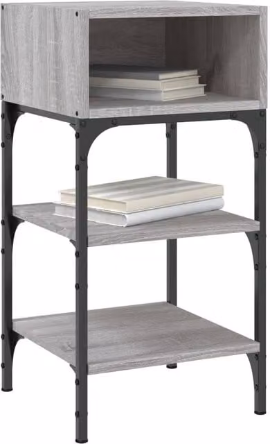 Berkfield Home Elegant Bedside Tables, 2 Piece Set in Grey, W/D/H: 35 x 34.5 x 70 cm