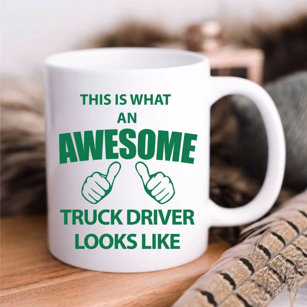 60 Second Makeover This Is What an Awesome Truck Driver Looks Like Ceramic Mug in White – 2