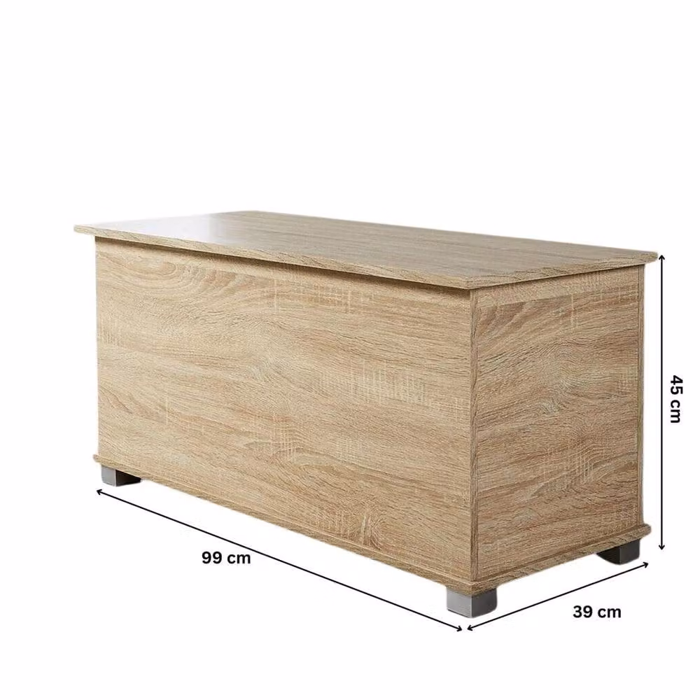 FORGEVIO Oak Ottoman Storage Chest in Natural for Childrens Rooms – 2