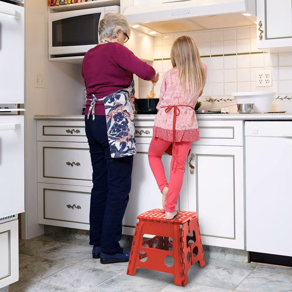 Keplin Heavy Duty Folding Step Stool, Red, W/D/H: 37 x 22 x 22 cm – 6