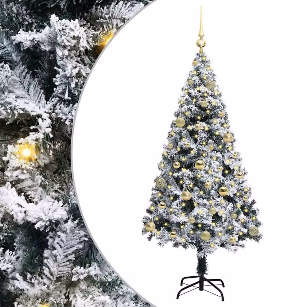 Berkfield Home Artificial Green Christmas Tree with 150 LEDs and Stand, Height: 150 cm – 2
